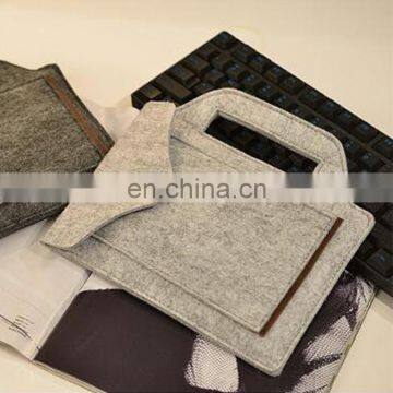 Popular wholesale factory fashion professional trifold document file folder a4 a5 leather felt portfolio clutch