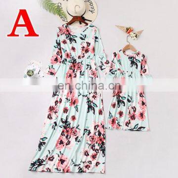 Women Girls Family Clothes Mother Daughter Matching Boho Floral Long Maxi Dress (this Link for Kids) photo-2
