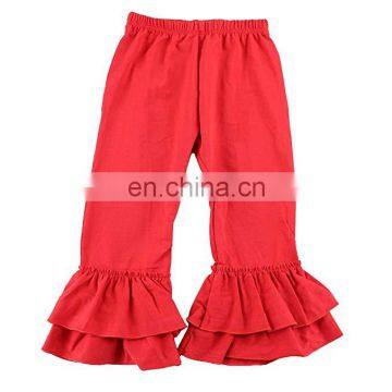 Wholesale Kid Little Girls Stretchy Flare Pants Icing Ruffles Solid Colors Ruffle Leggings photo-6