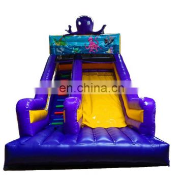 Children ocean theme inflatable slide bouncer with octopus cartoon