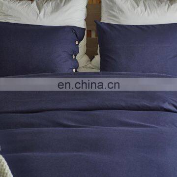Duvet Cover Set 3pc Dark Blue Luxury Microfiber Down Comforter Quilt Bedding Cover With Zip Ties photo-2