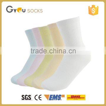 Customized women pure color thin knitted cotton socks in high quality