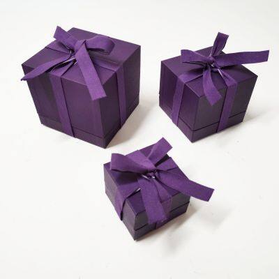 Purple Cardboard Jewelry Set Box Custom Gift Packaging Carton Jewelry Box Wholesale