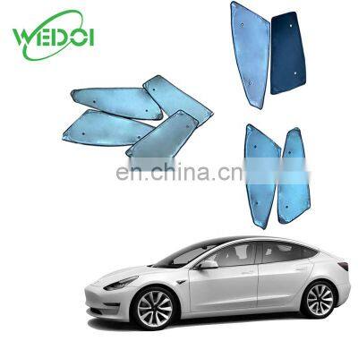 New Car Sunshade for Tesla Model 3 Printing Silver Privacy Film For Camping Custom-fit Sunshade Window Visor  Car Accessories