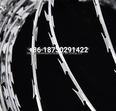 Heavy Zinc Coated 250gsm Concertina Razor Wire 960mmx68 Turns Per Coil From China Supplier