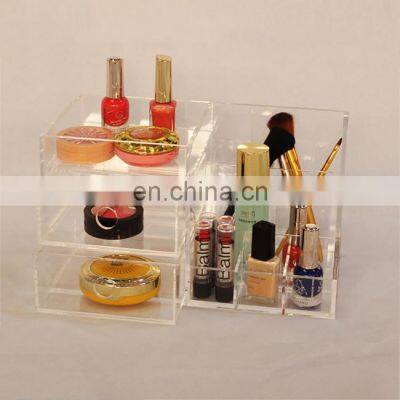 2 Drawers Countertop Box Acrylic Cosmetic Organizers Holder