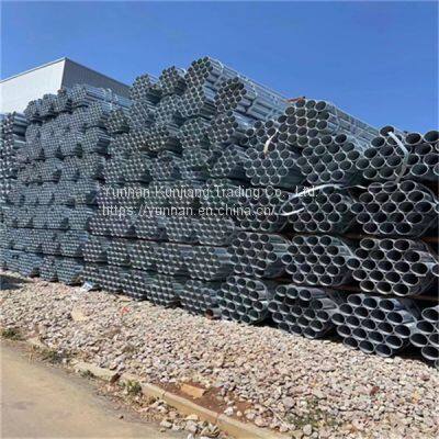 Yunnan galvanized steel pipe wholesale q235 hot dip galvanized steel pipe greenhouse vegetable steel pipe specifications are complete