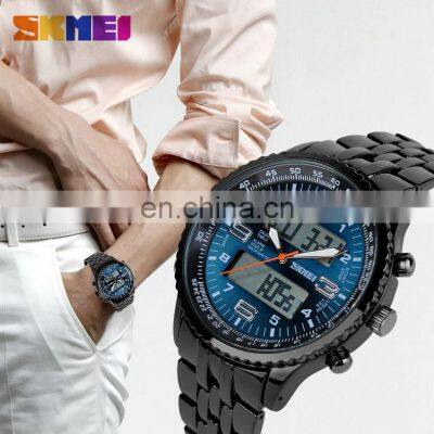 2018 Hot Skmei AD1032 Stainless Steel LED Digital and Quartz Men Wristwatch Top Brand China Supplier Watch photo-4