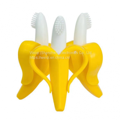 Silicone Banana Shape Toothbrush Chew Teether Toy