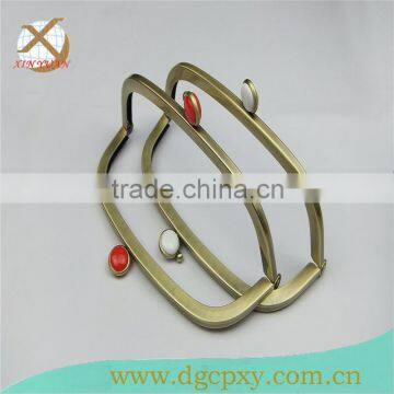 16*6.5cm Antique Brass Metal Purse Frames Red Kiss Clasp photo-4