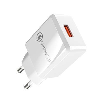 Mobile Phone QC 3.0 EU/US Plug QC 3.0 1 USB Charger for USB Ports wall charger for IPHONE X XR XS Max 12Pro max