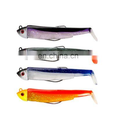 JOHNCOO Fishing Silicone Bass Hooked Leurre De Pche Black Minnow Soft Fishing Lure Handmade Soft Lures