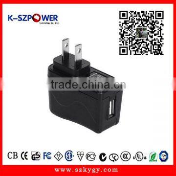 2016 F-series 6W K-051000 AC DC YGY POWER usb power adapter 220v 5V 1A with CE UL