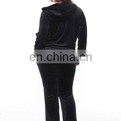 Custom Color Women Velvet Track Suit Girl Gym Fitness Tracksuit photo-5