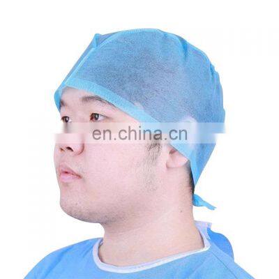 Disposable Non Woven Medical Bouffant Doctor Cap with Tie