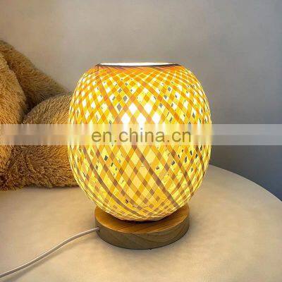 Handwoven Bamboo Table Light | Bamboo Light Fixture | Bedroom Table Lamp Decorative Room Vietnam Manufacturer photo-3