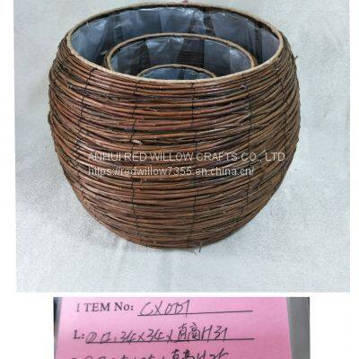 Outdoor decorative willow basket willow garden basket for plant