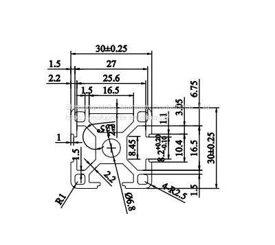 MK-8-3030J Aluminium Extrusion Profile Frame T Slot 3030 Custom Extruded Black Anodized for 3D Printer Factory Price photo-2