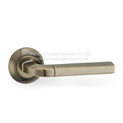 Internal External aluminum Door Handle for European Wooden Door Mortise Lock Hardware