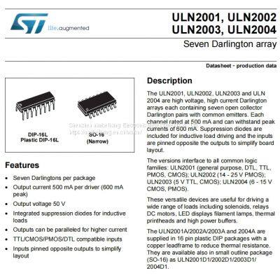 ULN2003D1013TR SOP-16 Darlington transistor ST original stock