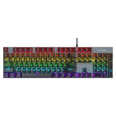 New T17 mechanical computer keyboard rgb rainbow backlight keyboard custom usb touchpad keyboard with removable