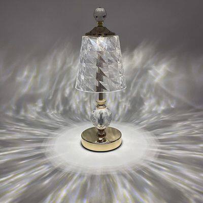 Desk Lamp Rechargeable Bedside Luxury Acrylic Modern Led Touch Control Crystal Table Lamp Night Light photo-3
