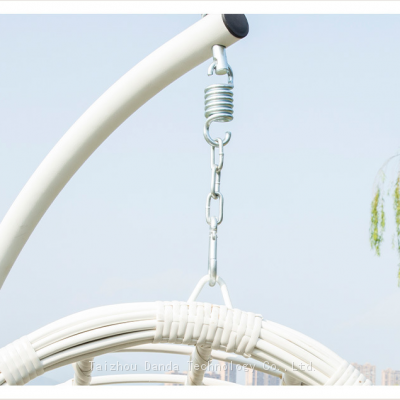 White Powder Coated Heavy Duty Outdoor Hanging Hammock Stands Garden Patio Hammock Chair Portable Household Steel Frame Rattan photo-3