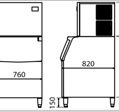 Ice Machine- Cube, Bin Capacity: 180kgs, Commercial photo-2