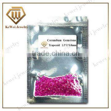 New Design Hot Selling 5#red Trapezoid 1.5mmX1mmX0.8mm Synthetic Corundum