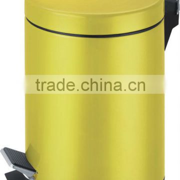 stainless steel trash bin Yellow coating color 5L