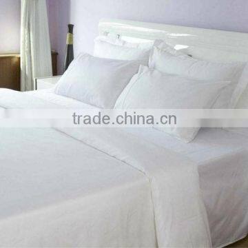 100% cotton white plain bedding set for star hotel