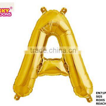 Cheap small gold letter foil balloons for party decoration