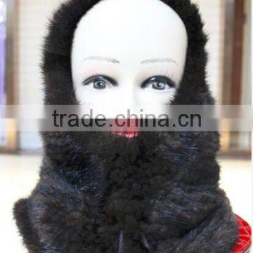 New Fashion Neck Warm Winter Hats Ladies Real Natural Mink Fur Knitted Hats Caps