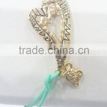 FASHION 2 ROWS HEART CHARM BRACELET photo-2