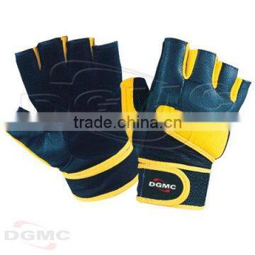 Cowhide leather weightlifting gloves