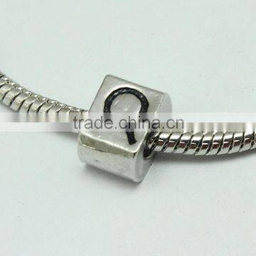 Wholesale Zinc Alloy Archaized Pdora Square Shape Anti-silver Slide Beads