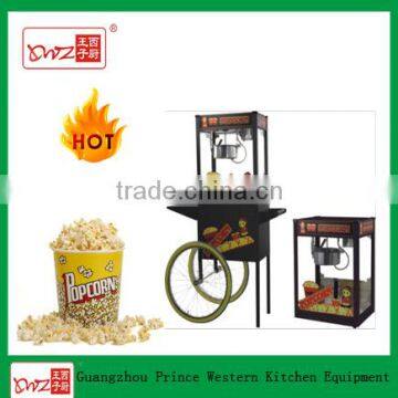 Black CE approved popcorn making machine with cart