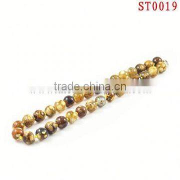 ST0019 2013 Unisex fashion style fire agate round bead stone necklace vners alibaba express