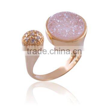 ring with natural stone, GOLD PLATED