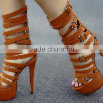 Trade Assurance Catwalk Shoes Women Sky High 16CM High Heel Sandals Waterproof Platform Open Toe Wedge Sandals Woman