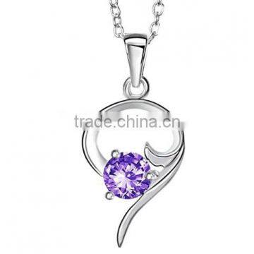 Silver Plated fashion amethyst necklace