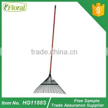 metal leaf rake with metal handle