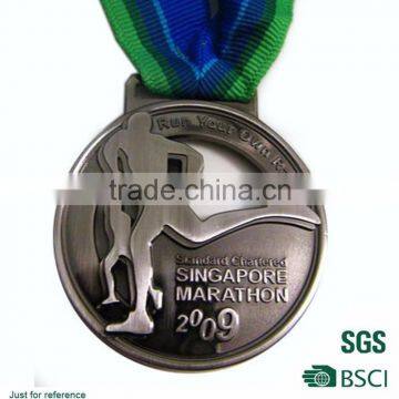 marathon medal cheap wholesale custom sport metal medal with ribbon