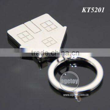 Mini House Shaped Promotional Zinc Alloy Silver Blank Metal House Shape Key Holder photo-5