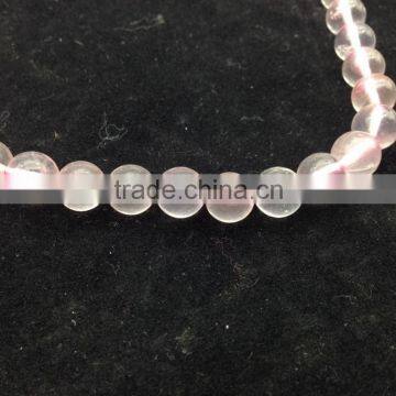 Nautral Polish Madagascar Clear Pink Rose Quartz Round Beads For Jewelry photo-5