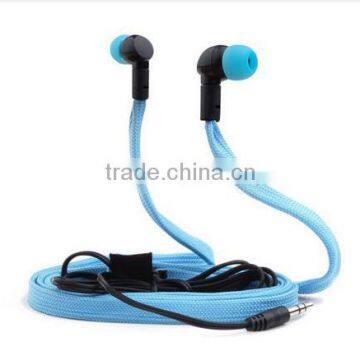 high quality hot selling easily fold in earphone shoelace earbuds with customized length