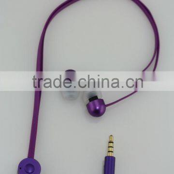 2015 Top Selling Stereo Earphone FT-879 w/Button Mic Purple