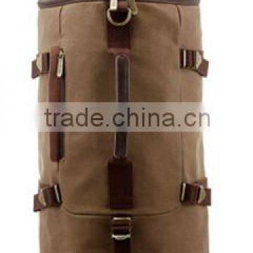 new design cylinder canvas travel backpack shoulder bag
