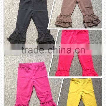 Girls latest fashion cotton pants,Mix color ruffle pants,Kids pants by Comfortable fabricr