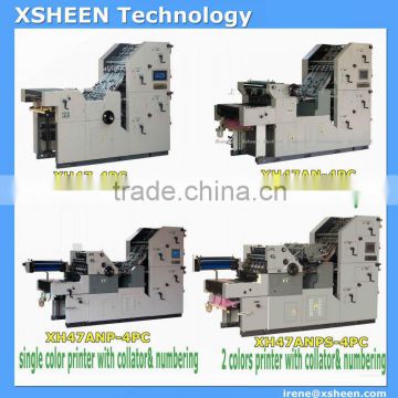 5 double colors printing with numbering , collating and perforaing machine